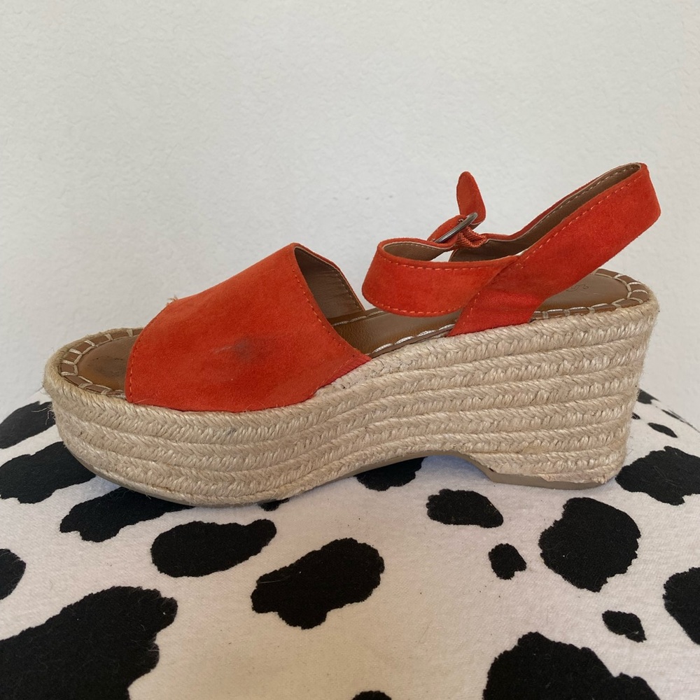 Orange Universal Thread Espadrille Platform Sanda… - image 4